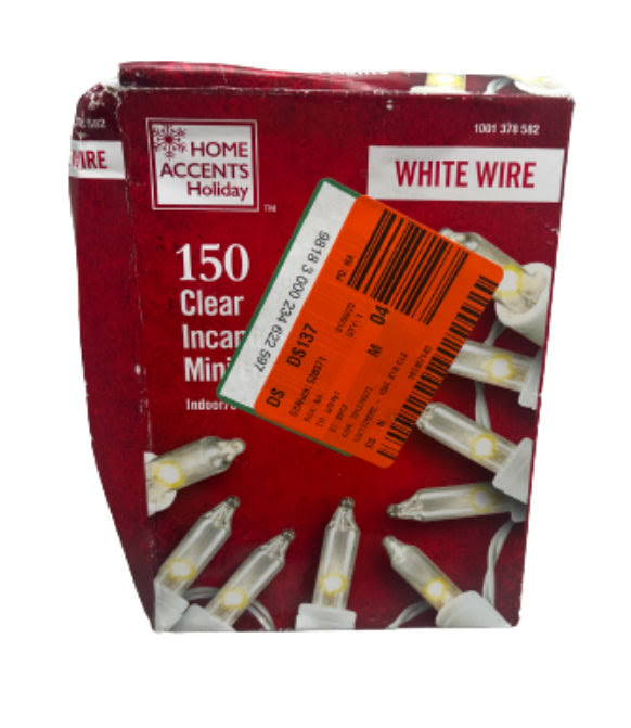 Home Accents Holiday 150L Clear Incandescent Mini White Wire Lights