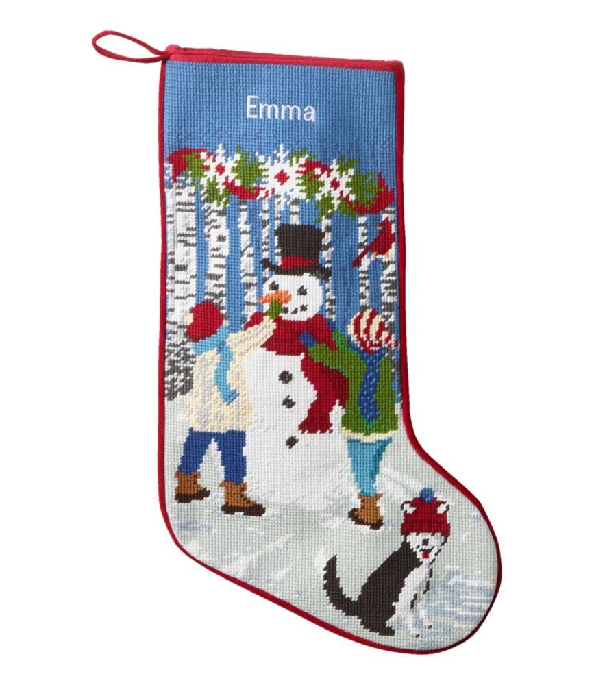 Christmas Needlepoint Stocking, Cotton Subject - L.L.Bean