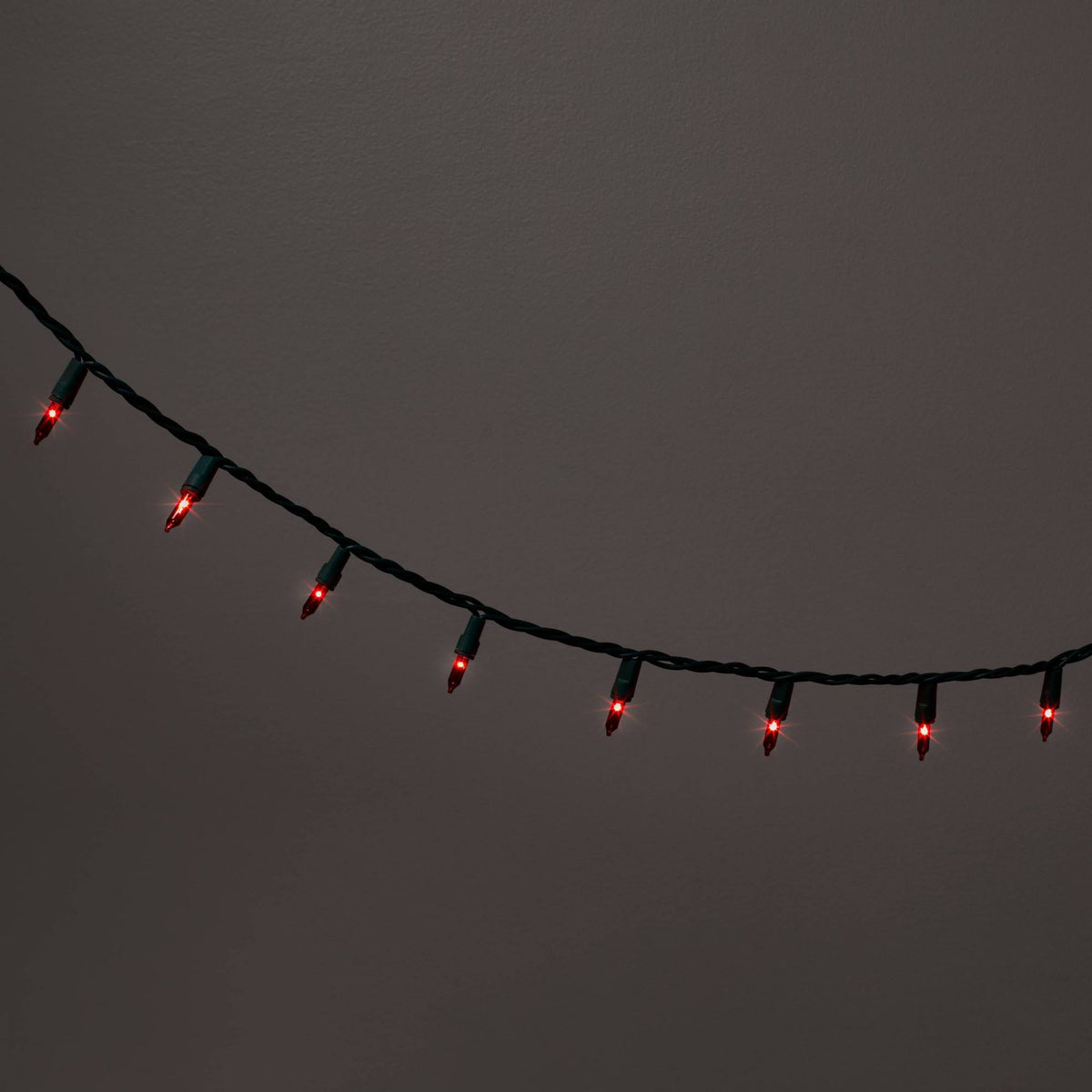 100ct Incandescent Smooth Mini Christmas String Lights Red with Green Wire - Wondershop