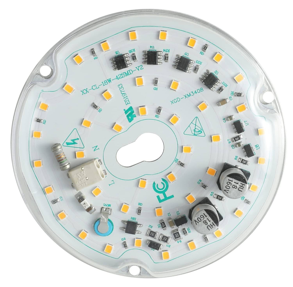 Ledytech 3.93'' Retrofit Light Kit for Ceiling Flush Light Ceiling Fan Light Replacement Panel PCB 18W 3000K 6000K 1800Lm 120V CRI90 Dimmable (White