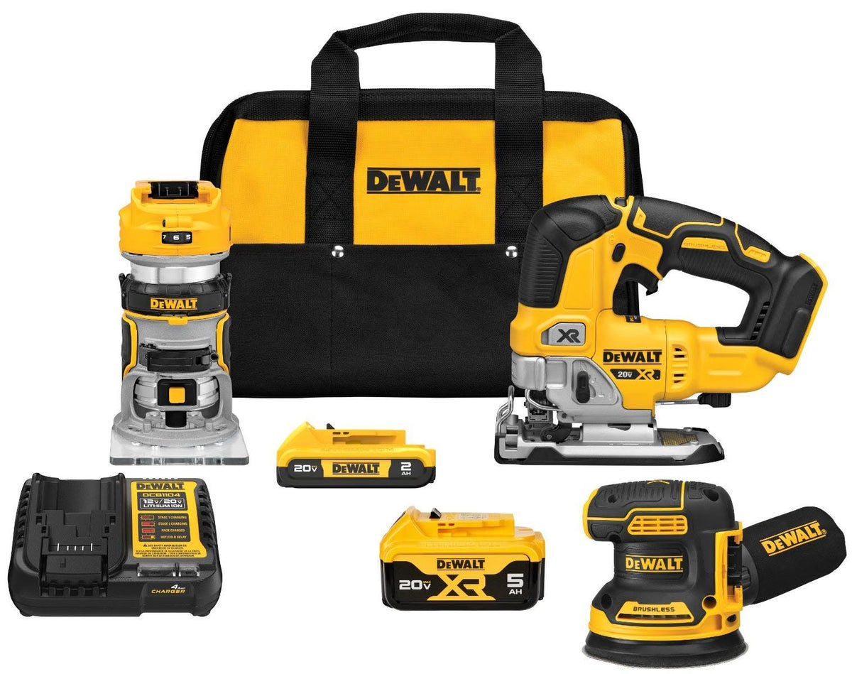 DeWalt DCK307D1P1 20V Max XR 3 - Tool Woodworking 5.0Ah Combo Kit - Instock